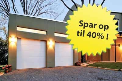 Tilbud på garageporte - køb din garageport med op til 40% rabat”